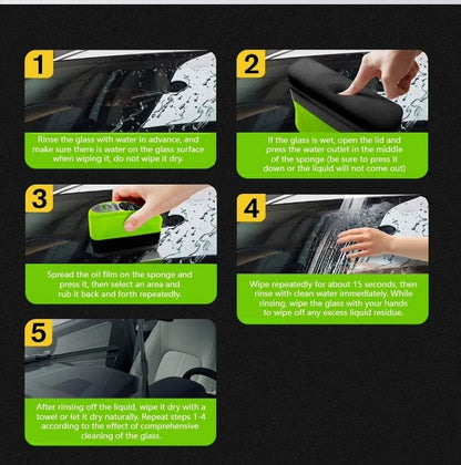 Car Windshield, Mirror & Glass Cleaning Brush with 150 ml in filled solution for Glasses